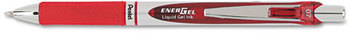 Pentel® EnerGel® RTX Retractable Liquid Gel Pen,  .7mm, Black/Gray Barrel, Red Ink