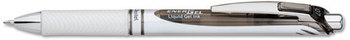 Pentel® EnerGel® RTX Retractable Liquid Gel Pen,  .7mm, White/Black Barrel, Black Ink