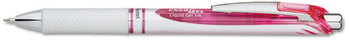 Pentel® EnerGel® RTX Retractable Liquid Gel Pen,  .7mm, White/Pink Barrel, Pink Ink