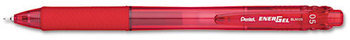 Pentel® EnerGel-X® Retractable Roller Gel Pen,  .5mm, Red Barrel/Ink, Dozen