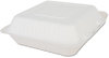 A Picture of product SCH-18935 SCT® ChampWare™ Molded-Fiber Clamshell Containers,  9w x 9d x 3h, White, 200/Carton.  Compostable.