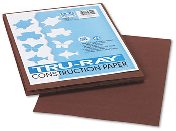 Pacon® Tru-Ray® Construction Paper,  76 lbs., 9 x 12, Dark Brown, 50 Sheets/Pack