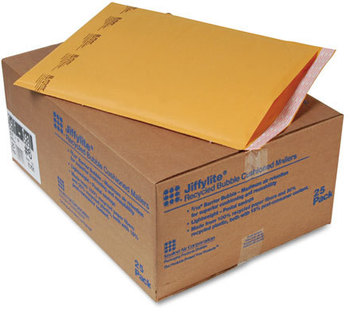 Sealed Air Jiffylite® Self-Seal Bubble Mailer,  Side Seam, #6, 12 1/2 x 19, Golden Brown, 25/Carton