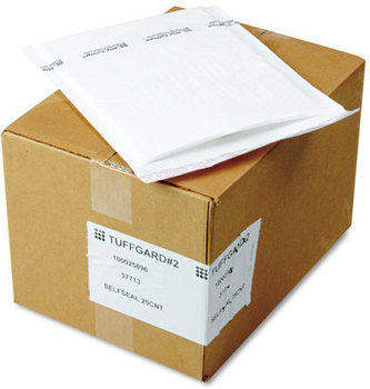 Sealed Air Jiffy® TuffGard® Self-Seal Cushioned Mailer,  #2, 8 1/2 x 12, White, 25/Carton