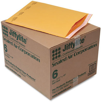 Sealed Air Jiffylite® Self-Seal Bubble Mailer,  Side Seam, #6, 12 1/2 x 19, Golden Brown, 50/Carton