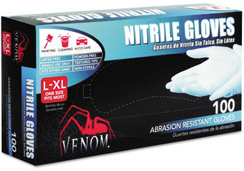 Medline Venom® Nitrile Exam Gloves,  L/X-Large, Blue, Powder-Free, 100/Box