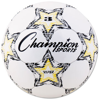 Champion Sports VIPER Soccer Ball,  Size 3, 7 1/4"- 7 1/2" dia., White