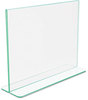 A Picture of product DEF-5991890 deflecto® Superior Image® Premium Green Edge Sign Holder,  Acrylic, 11 x 8 1/2, Clear