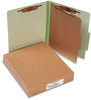 A Picture of product ACC-15044 ACCO Pressboard Classification Folders 2" Expansion, 1 Divider, 4 Fasteners, Letter Size, Leaf Green Exterior, 10/Box