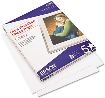 Epson® Ultra Premium Glossy Photo Paper,  79 lbs., 8-1/2 x 11, 50 Sheets/Pack