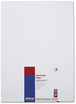 Epson® Cold Press Bright Fine Art Paper,  13 x 19, Bright White, 25 Sheets