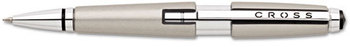 Cross® Edge Retractable Gel Roller Ball Pen,  0.7 mm, Medium, Black Ink, Titanium Barrel