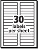 A Picture of product AVE-5266 Avery® Permanent TrueBlock® File Folder Labels with Sure Feed® Technology 0.66 x 3.44, White, 30/Sheet, 25 Sheets/Pack