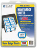 A Picture of product CLI-92365 C-Line® Laser Printer Name Badges,  3 3/8 x 2 1/3, White/Blue, 200/Box