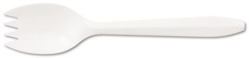 Boardwalk® Mediumweight Polypropylene Cutlery Spork. White. 1000/carton.