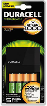 Duracell® ION SPEED™ 1000 Advanced Charger,  Includes 4 AA NiMH Batteries.