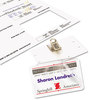 A Picture of product AVE-5362 Avery® Self-Laminating Name Badges with Clips Laser/Inkjet Printer 2.25 x 3.5, White, 30/Box