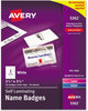 A Picture of product AVE-5362 Avery® Self-Laminating Name Badges with Clips Laser/Inkjet Printer 2.25 x 3.5, White, 30/Box