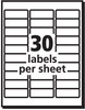 A Picture of product AVE-5660 Avery® Matte Clear Easy Peel® Mailing Labels with Sure Feed® Technology w/ Laser Printers, 1 x 2.63, 30/Sheet, 50 Sheets/Box