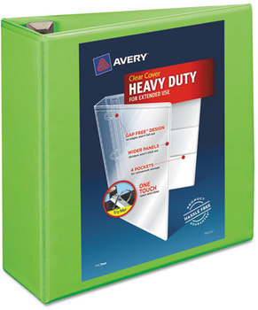 Avery® Heavy-Duty View Binder with DuraHinge® and One Touch EZD® Rings Locking 3 4" Capacity, 11 x 8.5, Chartreuse