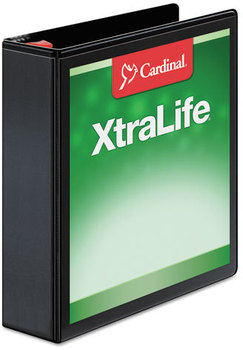 Cardinal® XtraLife® ClearVue™ Non-Stick Locking Slant-D® Ring Binder,  2" Cap, 11 x 8 1/2, Black