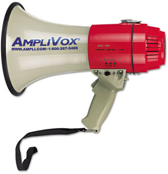 AmpliVox® MityMeg® Piezo Dynamic Megaphone,  15W, 5/8 Mile Range