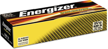 Energizer® Industrial® Alkaline Batteries,  9V, 12/Box