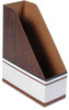 A Picture of product FEL-07223 Bankers Box® Magazine File Corrugated Cardboard 4 x 9 11.5, Wood Grain, 12/Carton