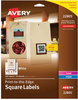 A Picture of product AVE-22805 Avery® Square Labels with Sure Feed® Technology and TrueBlock, 1.5 x White, 600/Pack