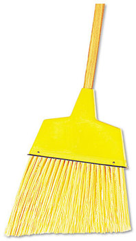 Boardwalk® Angler Broom,  Plastic Bristles, 53" Wood Handle, Yellow