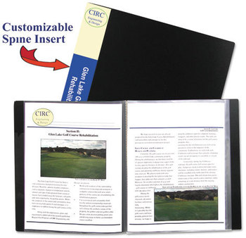 C-Line® Bound Sheet Protector Presentation Book,  24 Sleeves, 11 x 8-1/2, Black