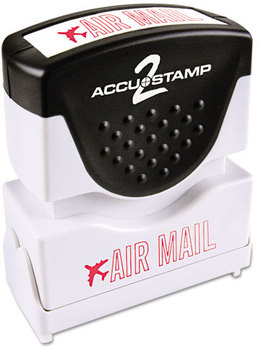 ACCUSTAMP2® Pre-Inked Shutter Stamp with Microban®,  Red, AIR MAIL,  1 5/8 x 1/2