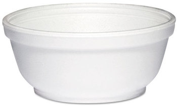 Dart® Insulated Foam Bowls,  8 Ounces, White, Round, 50/Pack