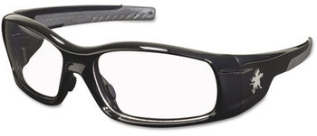 Crews® Swagger® Safety Glasses. Black Frame and Clear Lens.
