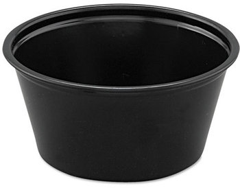 SOLO® Cup Company Polystyrene Portion Cups,  2oz, Black, 250/Bag, 10 Bags/Carton