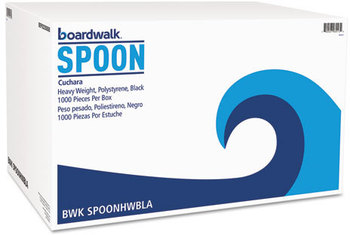 Boardwalk® Heavyweight Polystyrene Cutlery Teaspoon. Black. 1000/Carton.