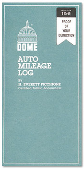 Dome® Auto Mileage Log,  Undated, 3 1/4 x 6 1/4, 32 Forms