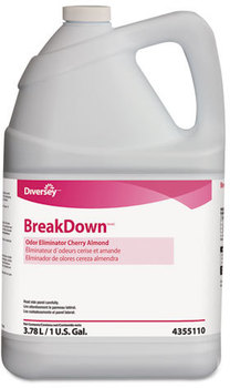 Diversey™ Breakdown™ Odor Eliminator,  Cherry Almond Scent, Liquid, 1 gal. Bottle, 4/Carton