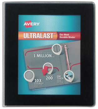 Avery® UltraLast® Heavy-Duty View Binder with One Touch Slant Rings 3 1" Capacity, 11 x 8.5, Black