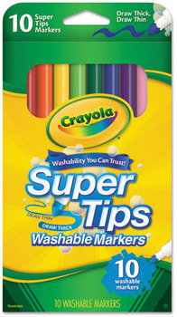 Crayola® Washable Super Tip Markers,  Assorted, 10/Pack