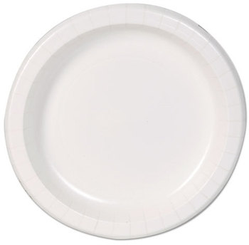 Dixie Basic™ Paper Dinnerware,  Plates, White, 8.5" Diameter, 125/Pack
