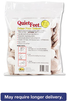 Master Caster® Quiet Feet™ Deluxe Noise Reducers,  1 1/4" dia, Circular, Beige, 100/Pack