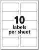 A Picture of product AVE-18163 Avery® Shipping Labels with TrueBlock® Technology w/ Inkjet Printers, 2 x 4, White, 10/Sheet, 10 Sheets/Pack