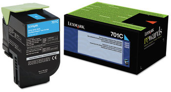 Lexmark™ 70C10C0-70C1XY0 Toner,  1000 Page-Yield, Cyan