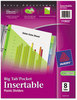 A Picture of product AVE-11903 Avery® Insertable Big Tab™ Plastic Pocket Dividers 1-Pocket 8-Tab, 11.13 x 9.25, Assorted, 1 Set