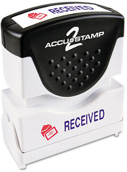 ACCUSTAMP2® Pre-Inked Shutter Stamp with Microban®,  Red/Blue, RECEIVED, 1 5/8 x 1/2