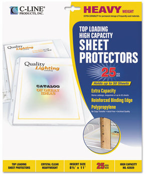 C-Line® High-Capacity Sheet Protector,  Clear, 50", 11 x 8 1/2, 25/BX