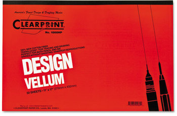 Clearprint® Design Vellum Paper,  16lb, White, 11 x 17, 50 Sheets/Pad