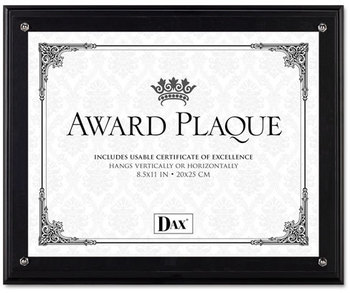 DAX® Award Plaque with Easel,  Wood/Acrylic Frame, Up to 8 1/2 x 11, Black