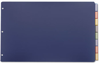 Cardinal® Poly Insertable Dividers,  8-Tab, 11 x 17, Multicolor Tabs